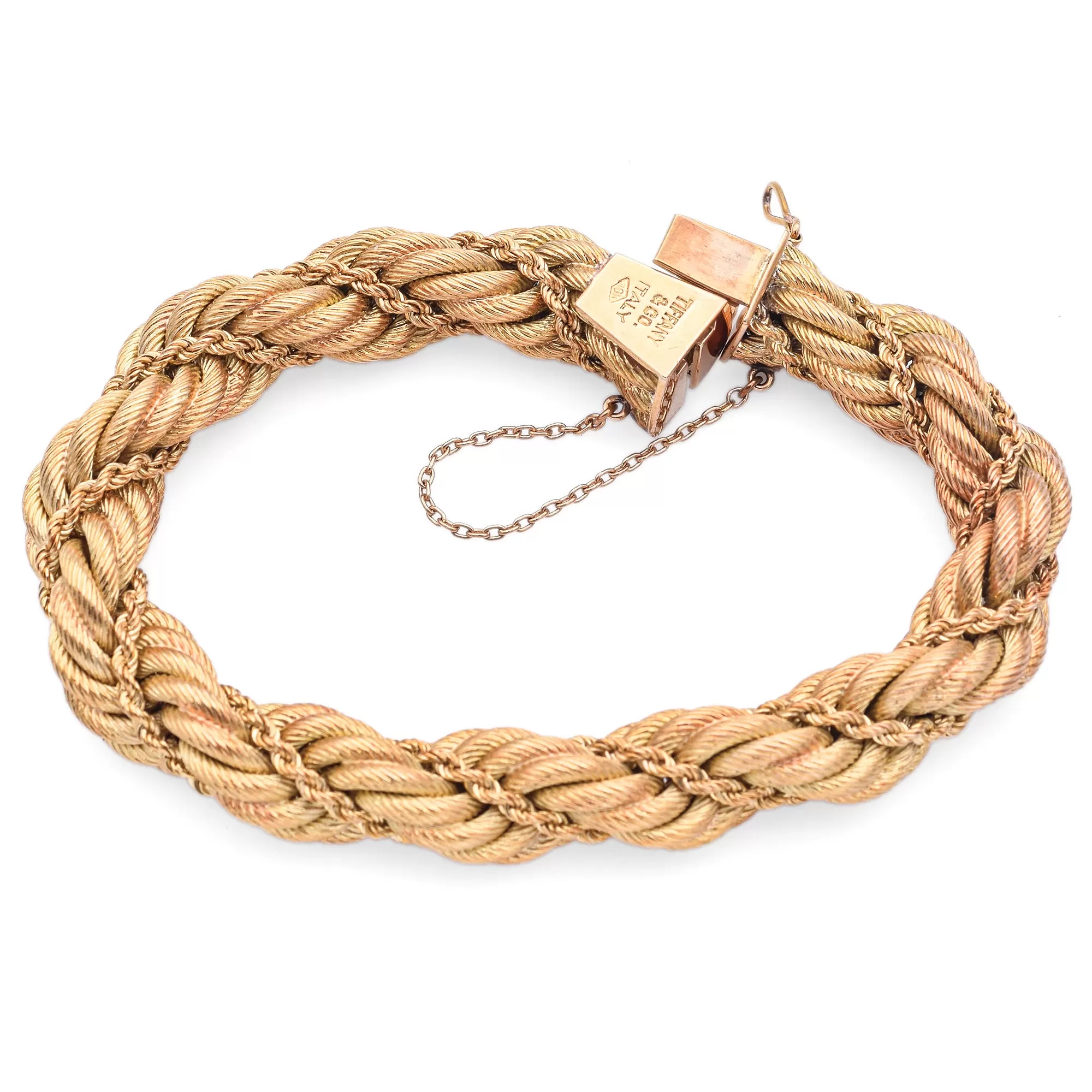 Tiffany & Co. Vintage 18K Yellow Gold Braided Rope Twist Bracelet