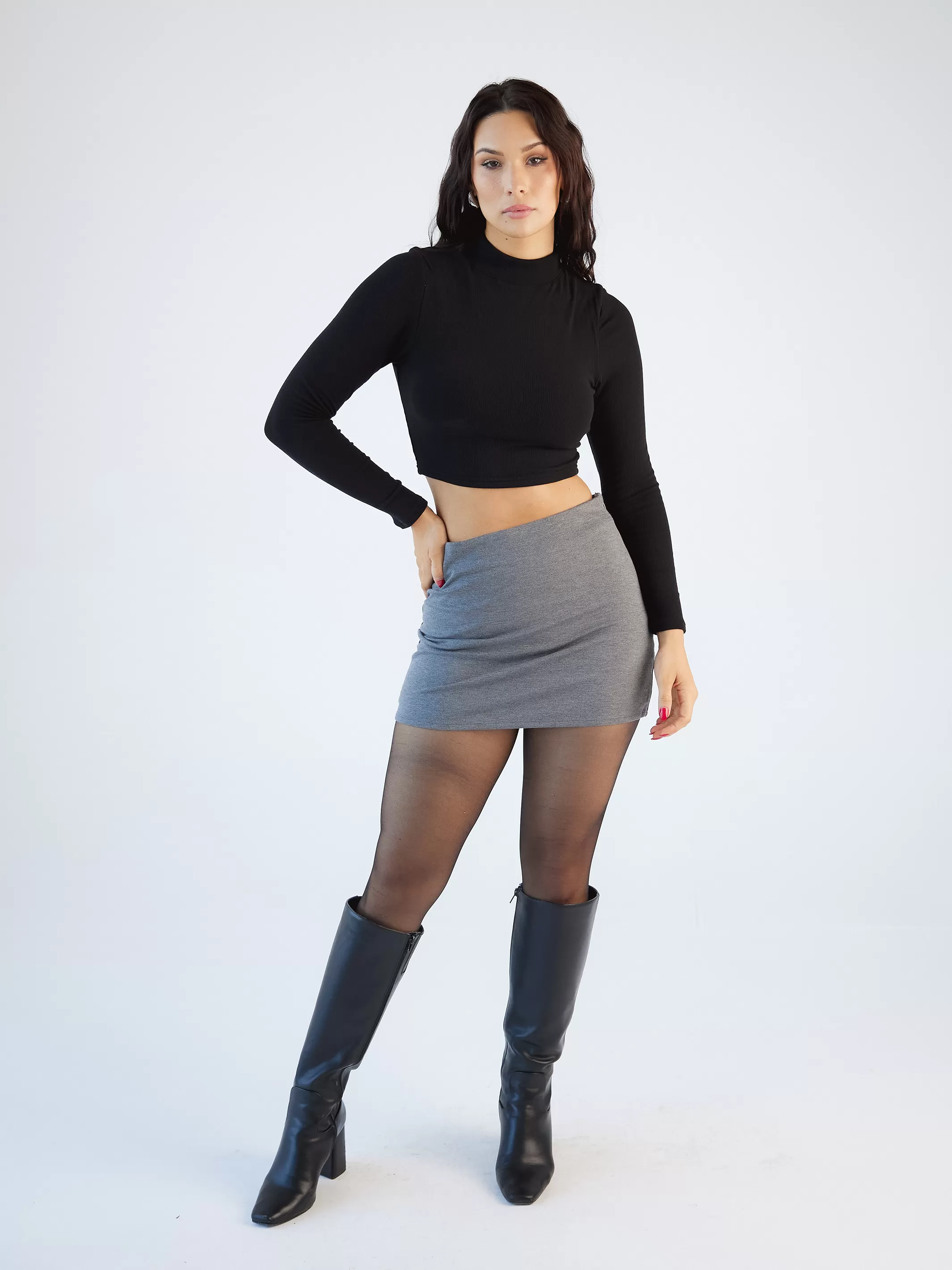 Turtleneck Long Sleeve Brami (Crop)