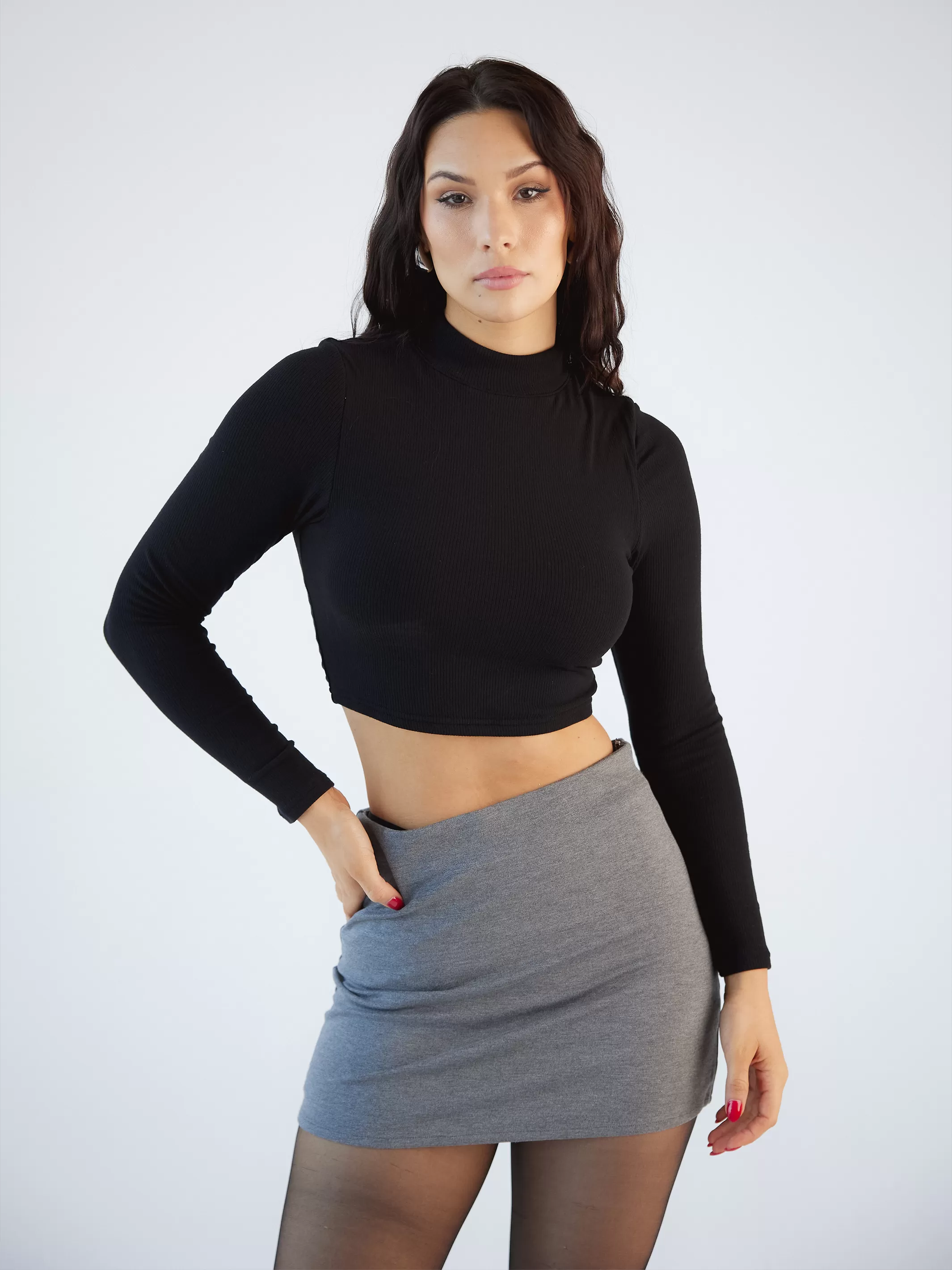 Turtleneck Long Sleeve Brami (Crop)