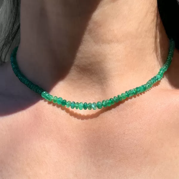 Vintage Emerald Bead Necklace