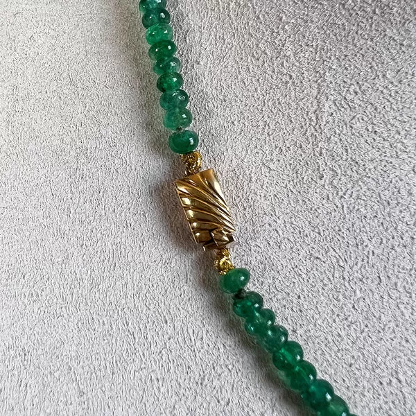 Vintage Emerald Bead Necklace