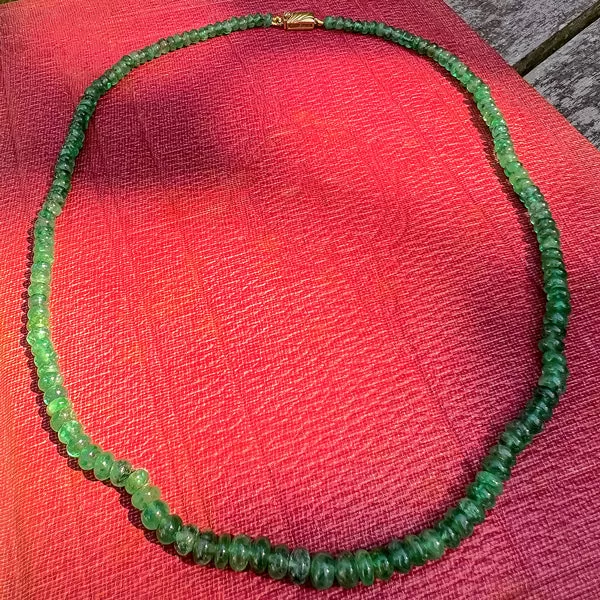 Vintage Emerald Bead Necklace